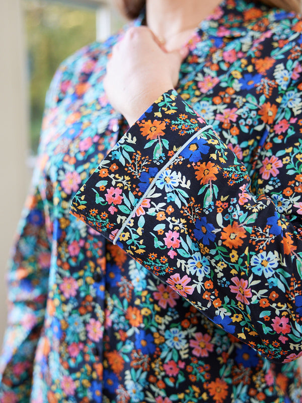 Rosie - Poplin Pyjama - Black Floral