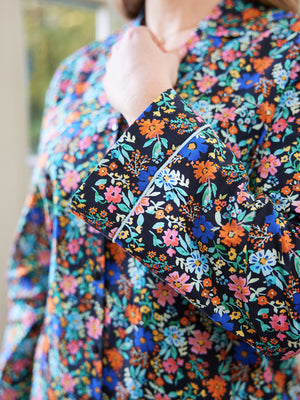 Rosie - Poplin Pyjama - Black Floral