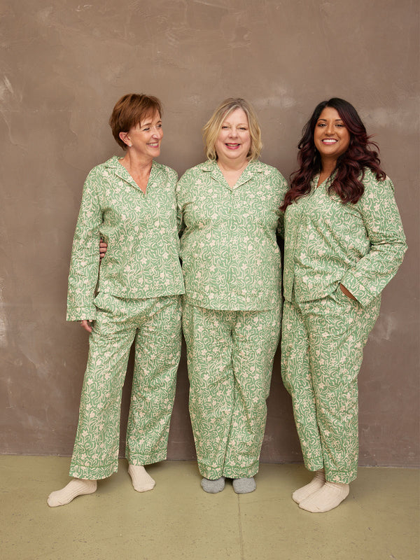 Rosie PJ - Green/Cream & Washbag Bundle