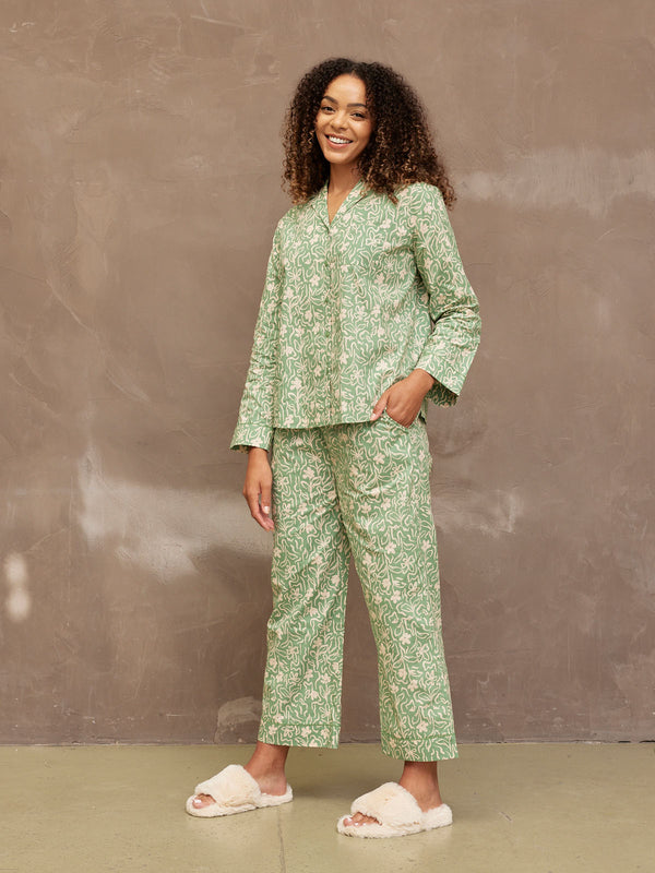 Rosie PJ - Green/Cream & Washbag Bundle