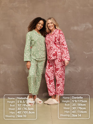 Rosie - Poplin Pyjama - Green & Cream