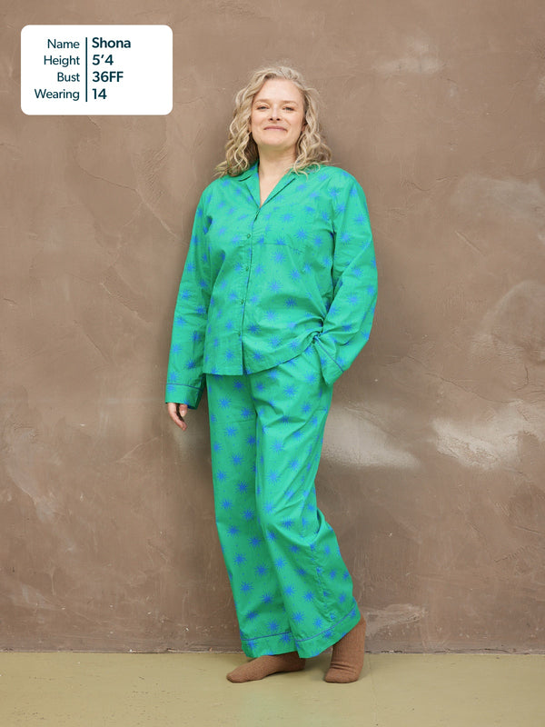 Rosie Pyjamas - Green Star Print