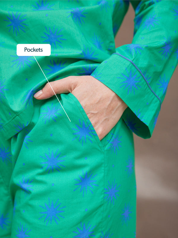 Rosie Pyjamas - Green Star Print