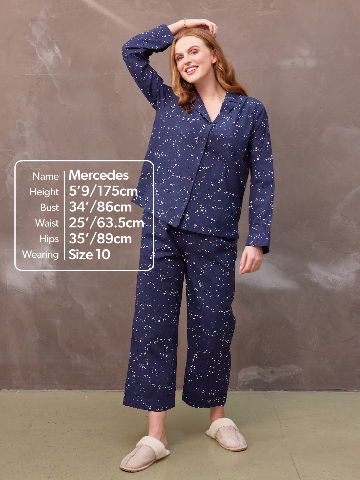 Rosie - Poplin Pyjama Set - Navy Comet Print