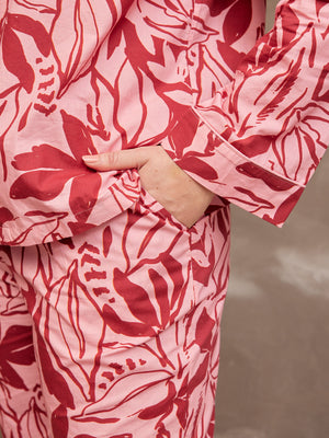 Rosie - Poplin Pyjama - Pink & Red