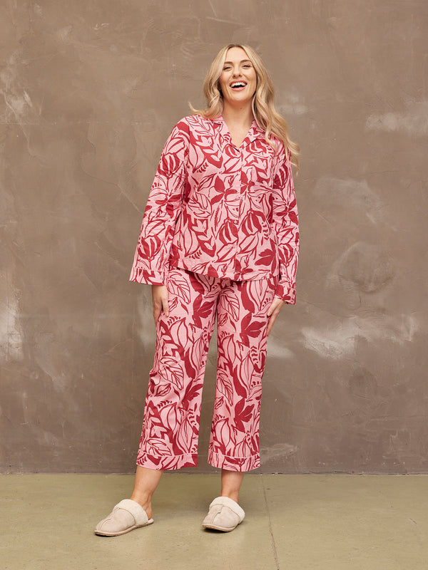 Rosie - Poplin Pyjama - Pink & Red