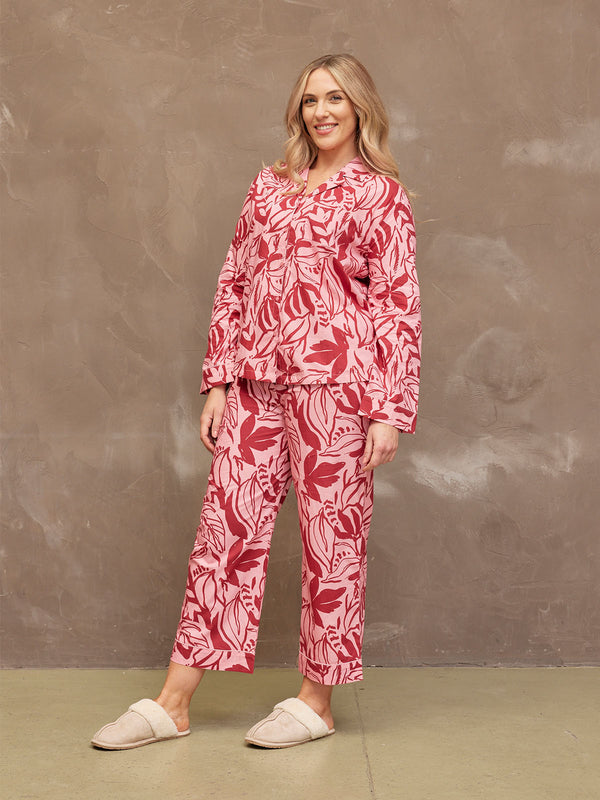 Rosie - Poplin Pyjama - Pink & Red