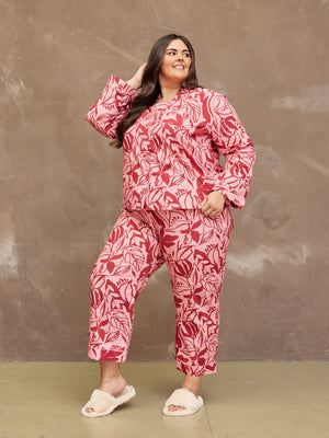 Rosie - Poplin Pyjama - Pink & Red