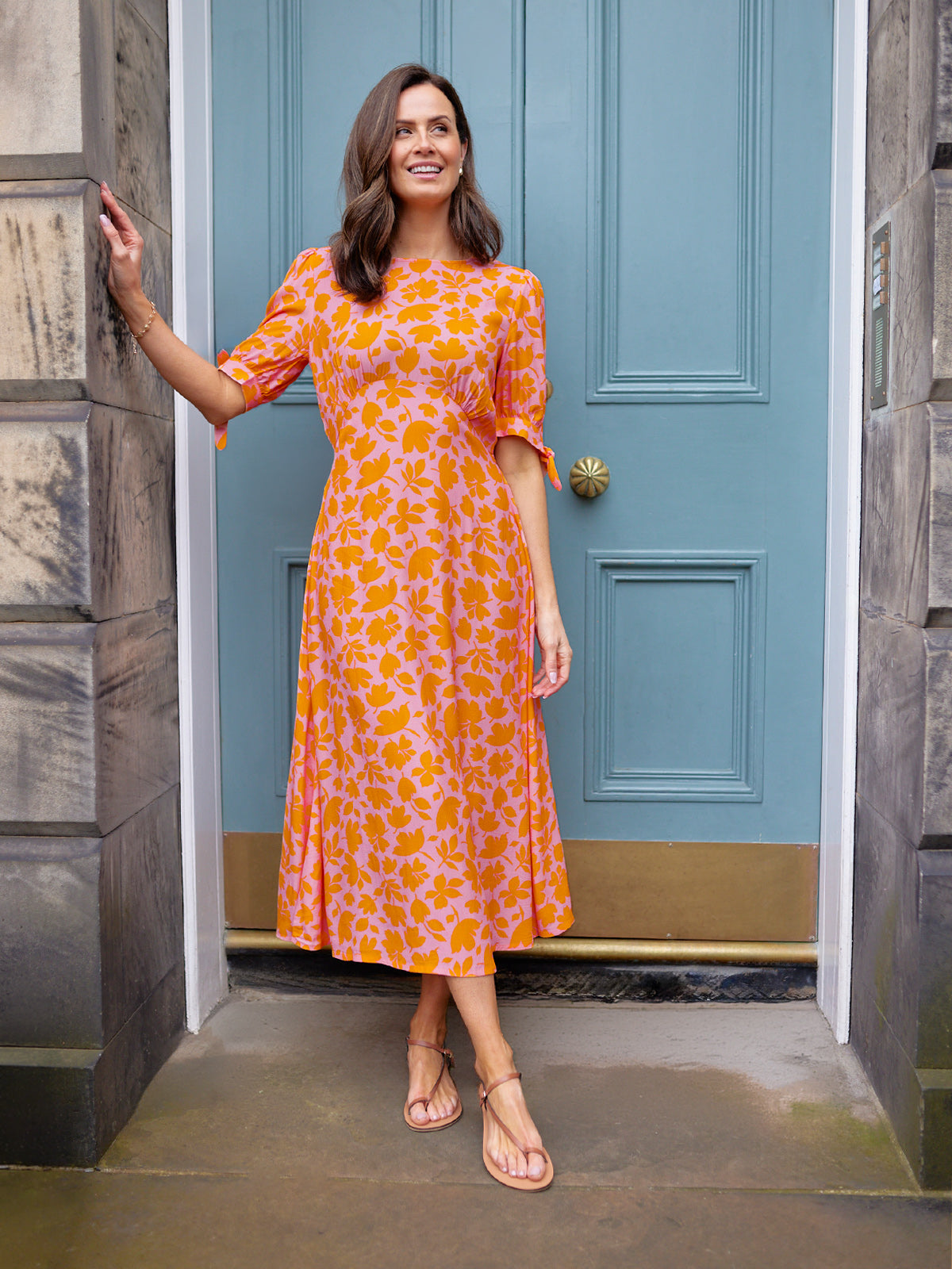 strapless open back dress Sally Grace Tie Sleeve Dress