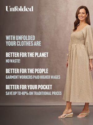 Sam Shirred Puff Sleeve Dress - Brown Gingham Print
