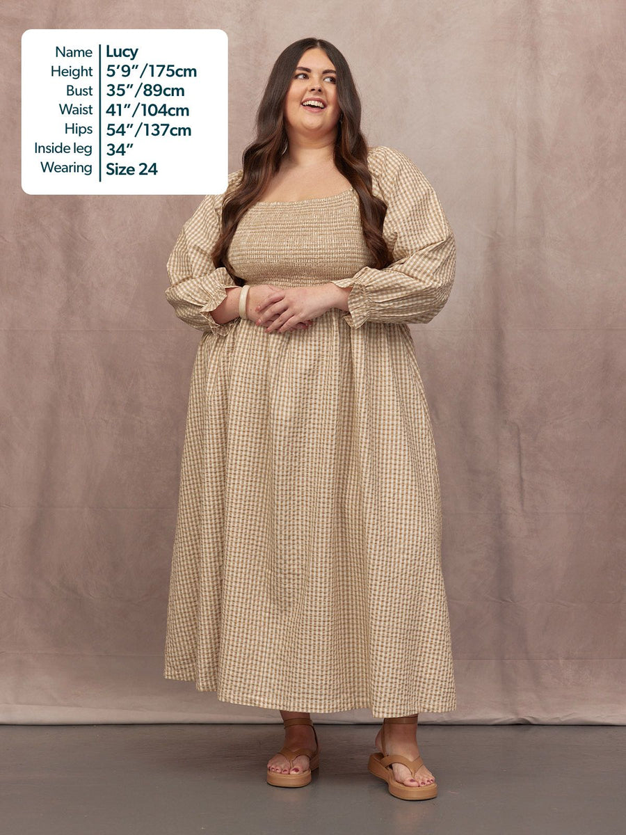brown gingham long sleeve dress Fall Sweetheart Gingham Dress *S-L* | Women's Clothing