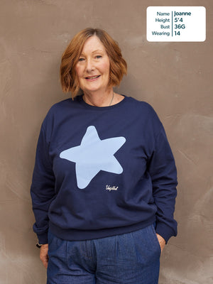 Shona Sweatshirt - Navy Statement Star Print