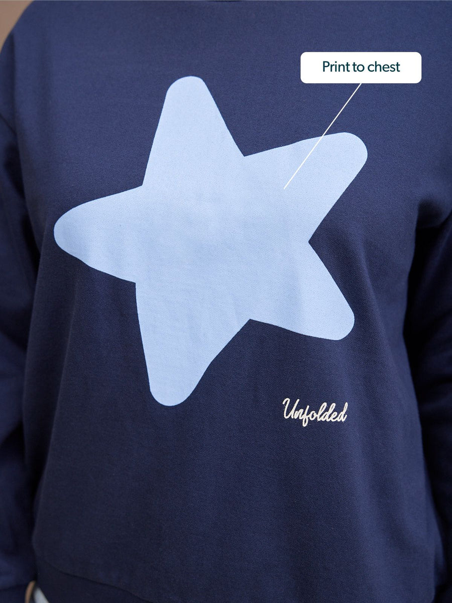 Shona Sweatshirt - Navy Statement Star Print