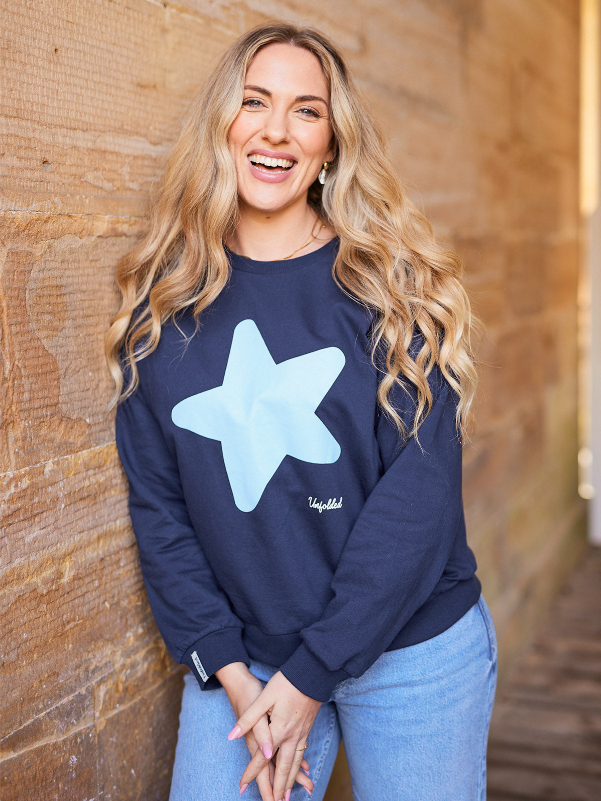 Shona Sweatshirt - Navy Statement Star Print – This is Unfolded