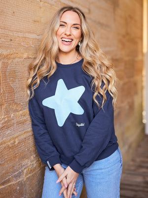 Shona Sweatshirt - Navy Statement Star Print