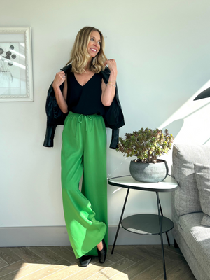 Sophia - Wide Leg Trouser - Green