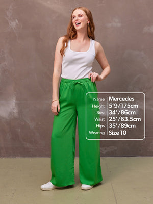 Sophia - Wide Leg Trouser - Green