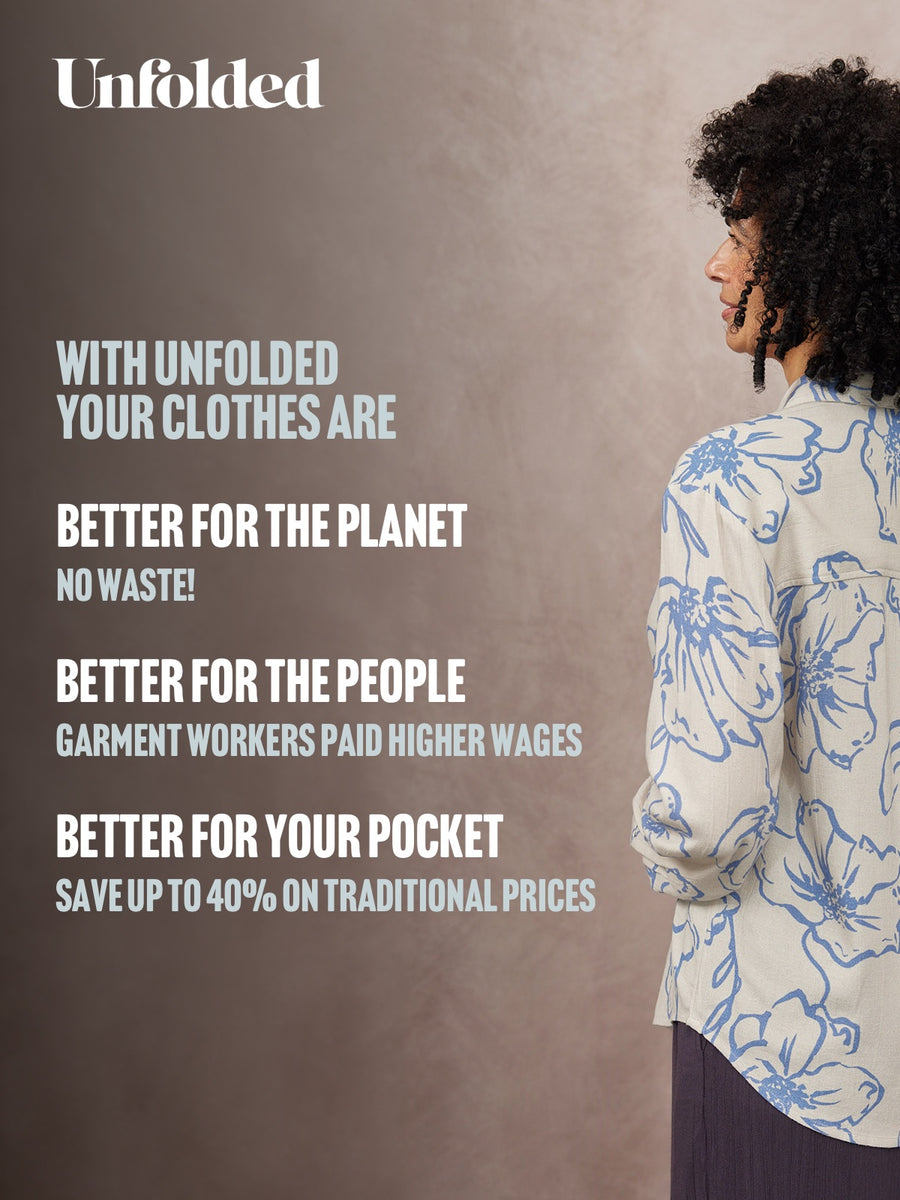 NAME Printed Linen Mix Shirt - Blue Floral