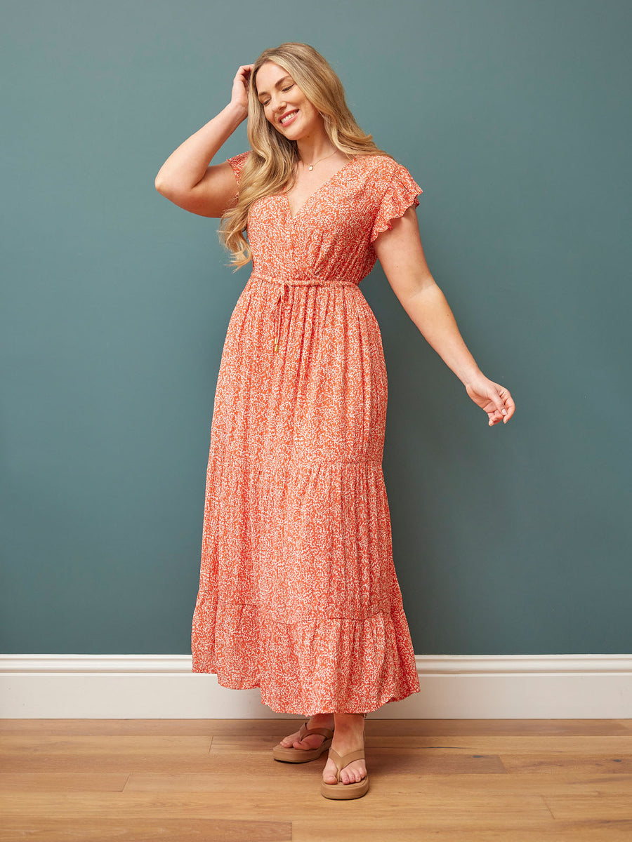 Susan Coral Maxi Dress - Sample