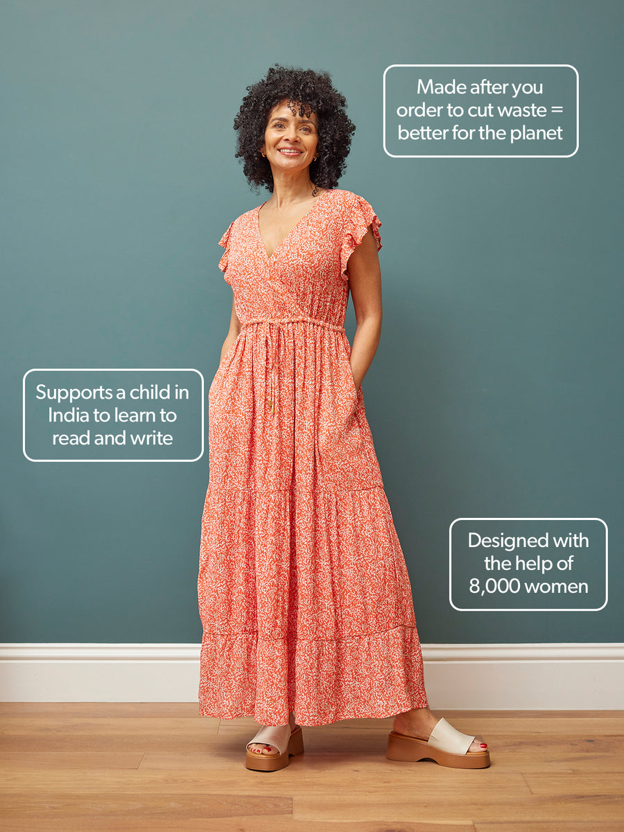 Susan Coral Maxi Dress - Sample