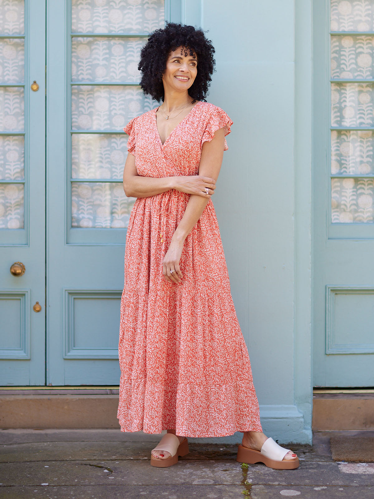 Susan Coral Maxi Dress