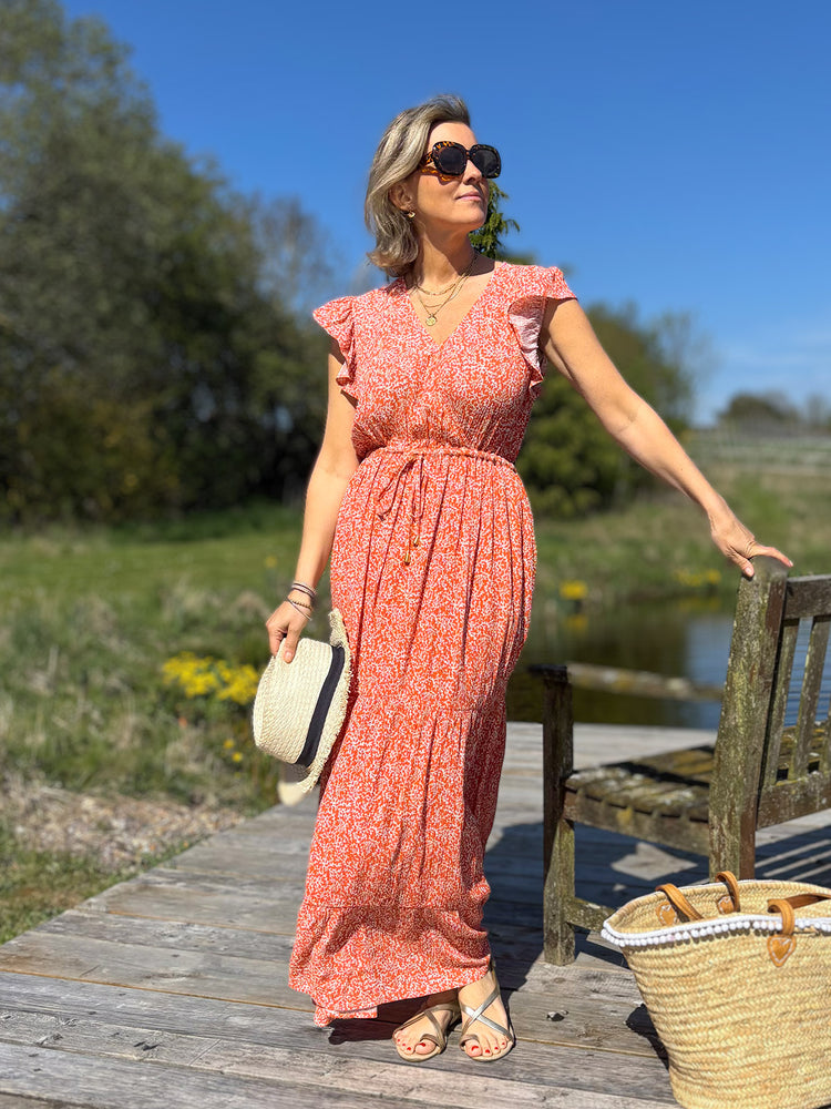 Susan Coral Maxi Dress