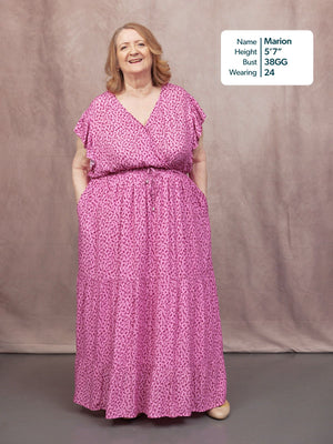 Susan Maxi Dress - Pink Dot Print