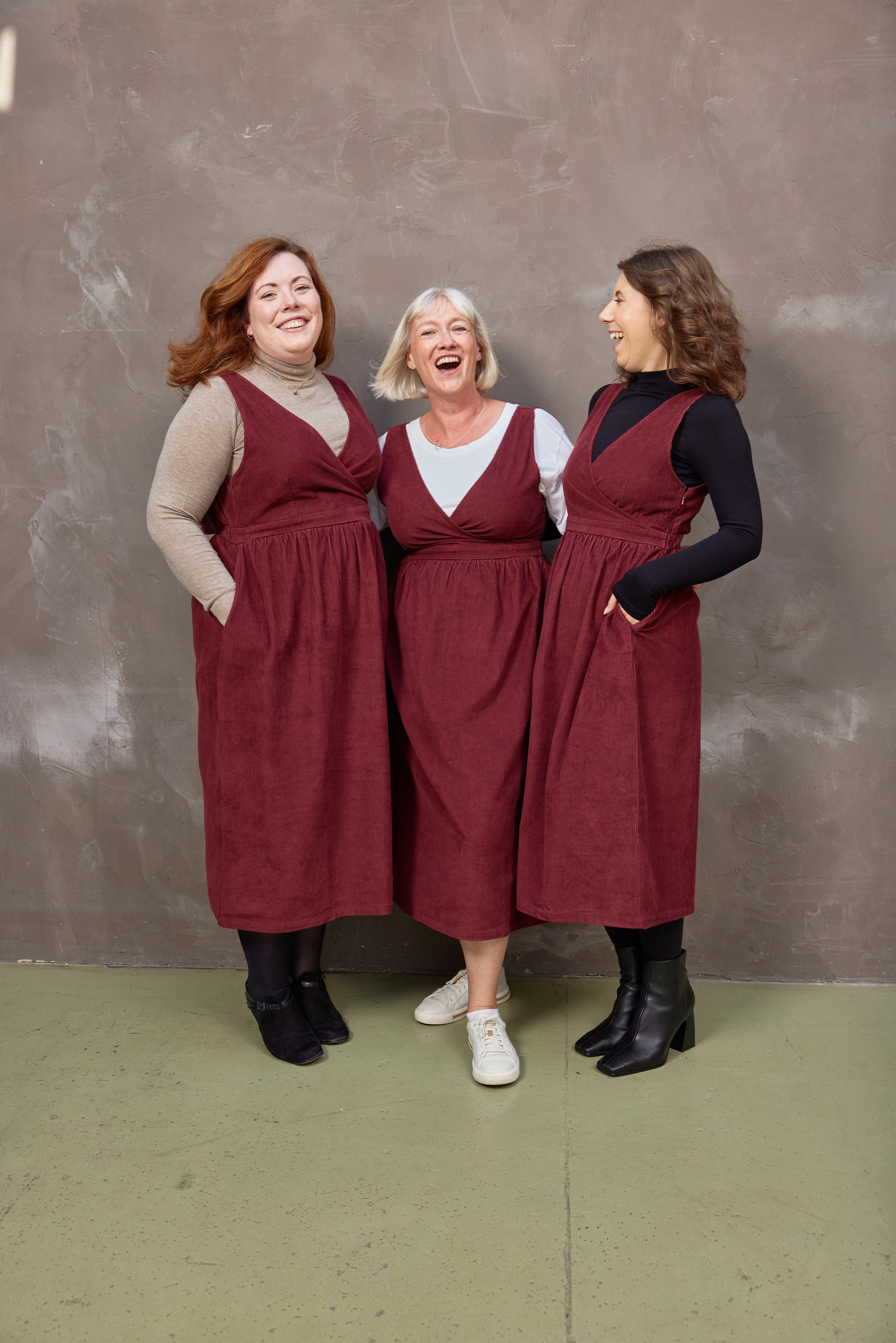 Burgundy pinafore 2025 dress womens