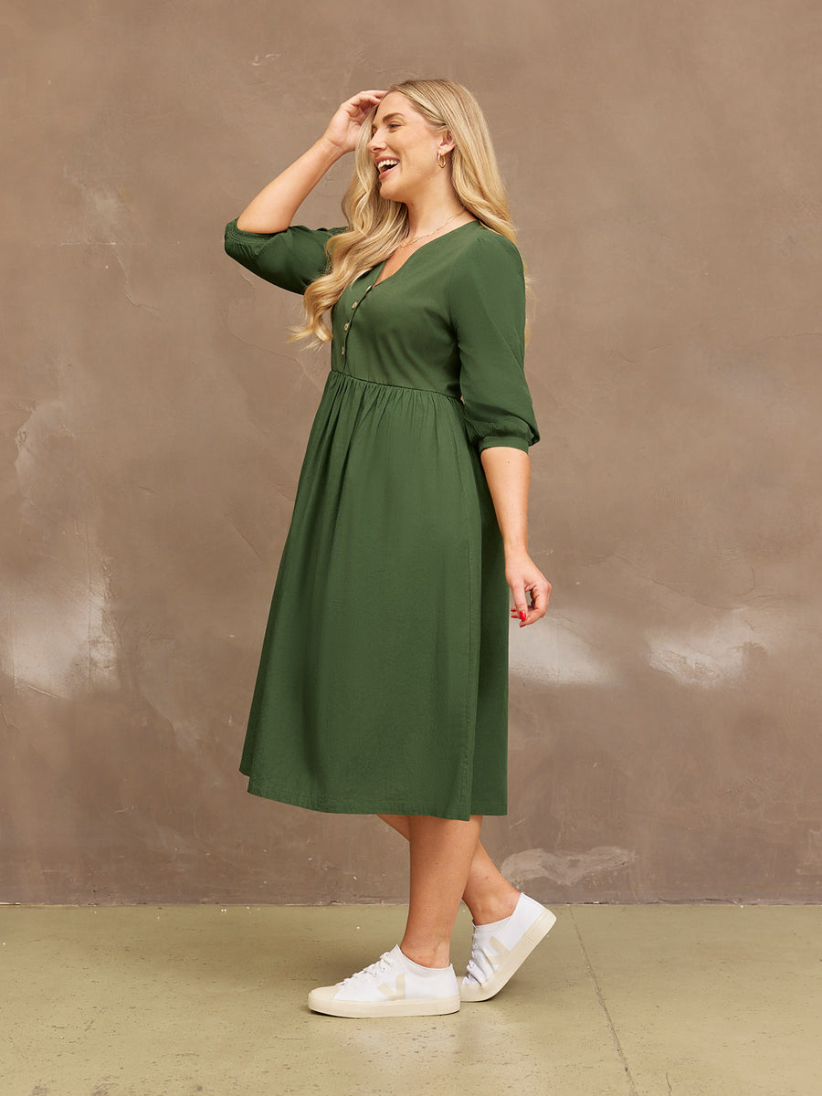Tegan Jersey Woven Mix Dress