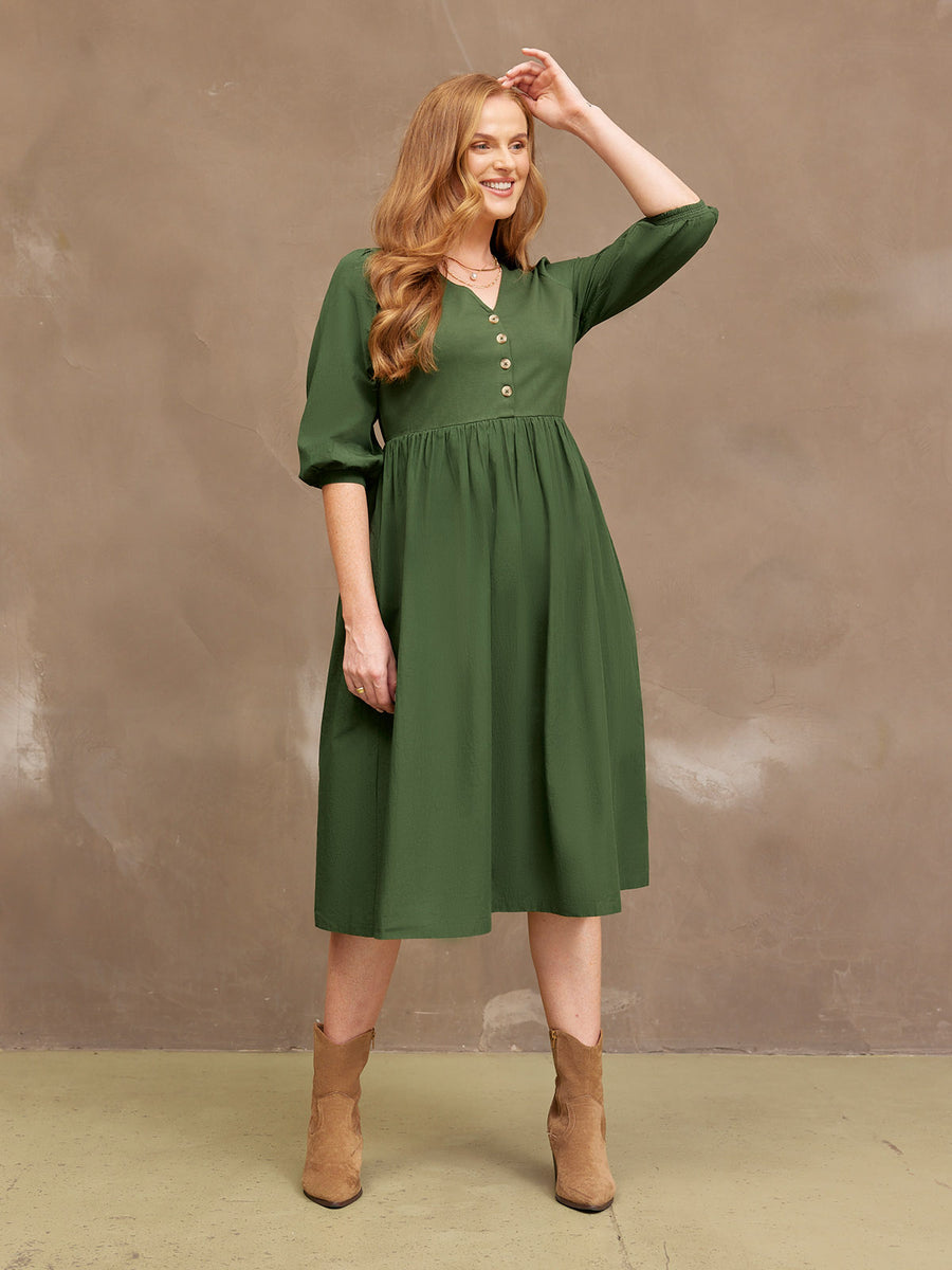 Tegan Jersey Woven Mix Dress