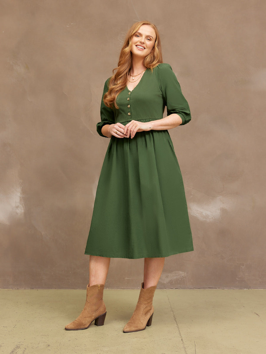 Tegan Jersey Woven Mix Dress