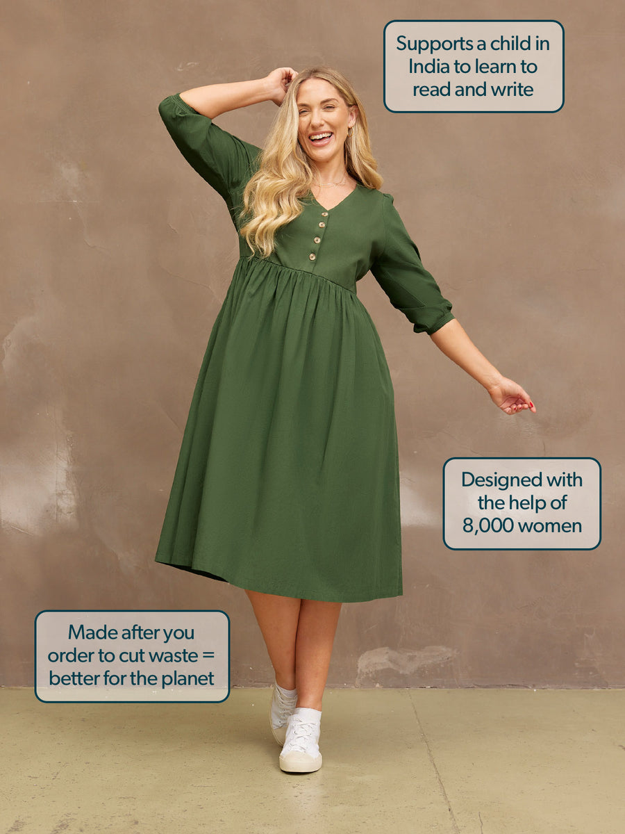 Tegan Jersey Woven Mix Dress