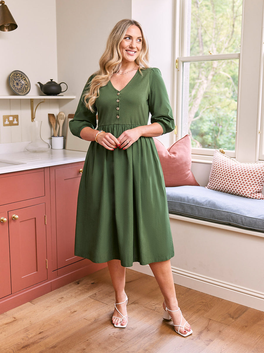 Tegan Jersey Woven Mix Dress