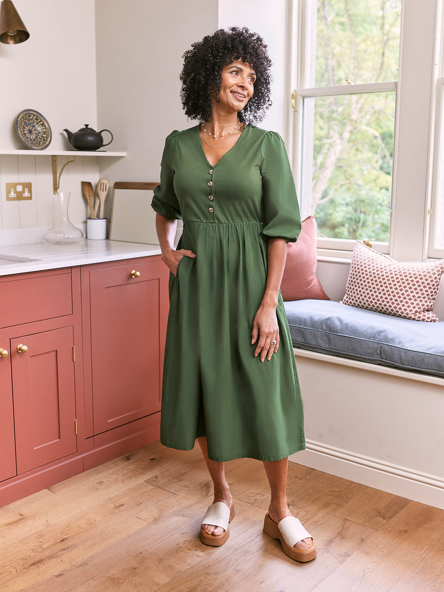 Tegan Jersey Woven Mix Dress