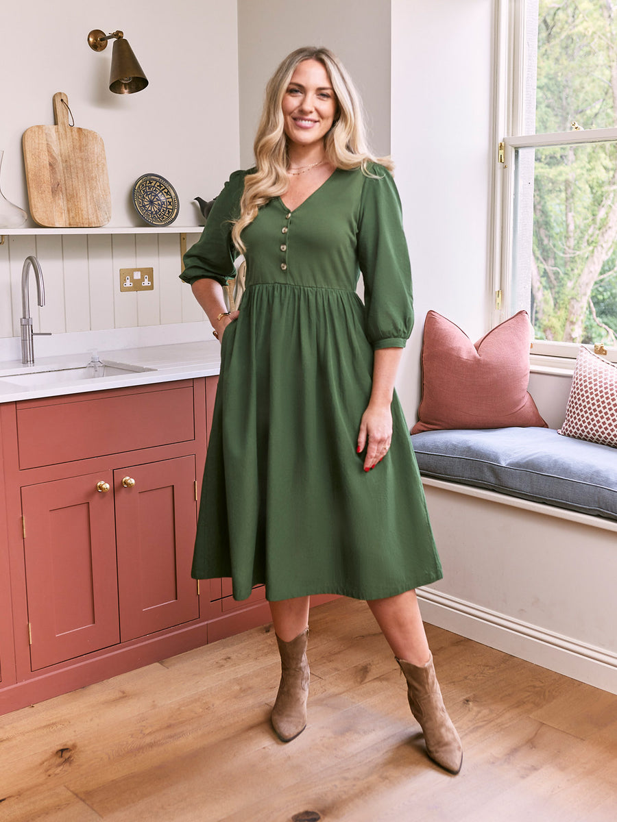 Tegan Jersey Woven Mix Dress