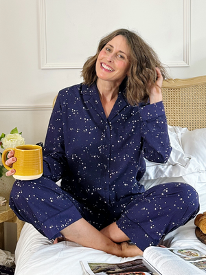 Rosie - Poplin Pyjama Set - Navy Comet Print