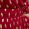 Valerie Lurex Dress - Burgundy and Gold