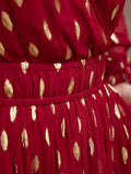 Valerie Lurex Dress - Burgundy and Gold