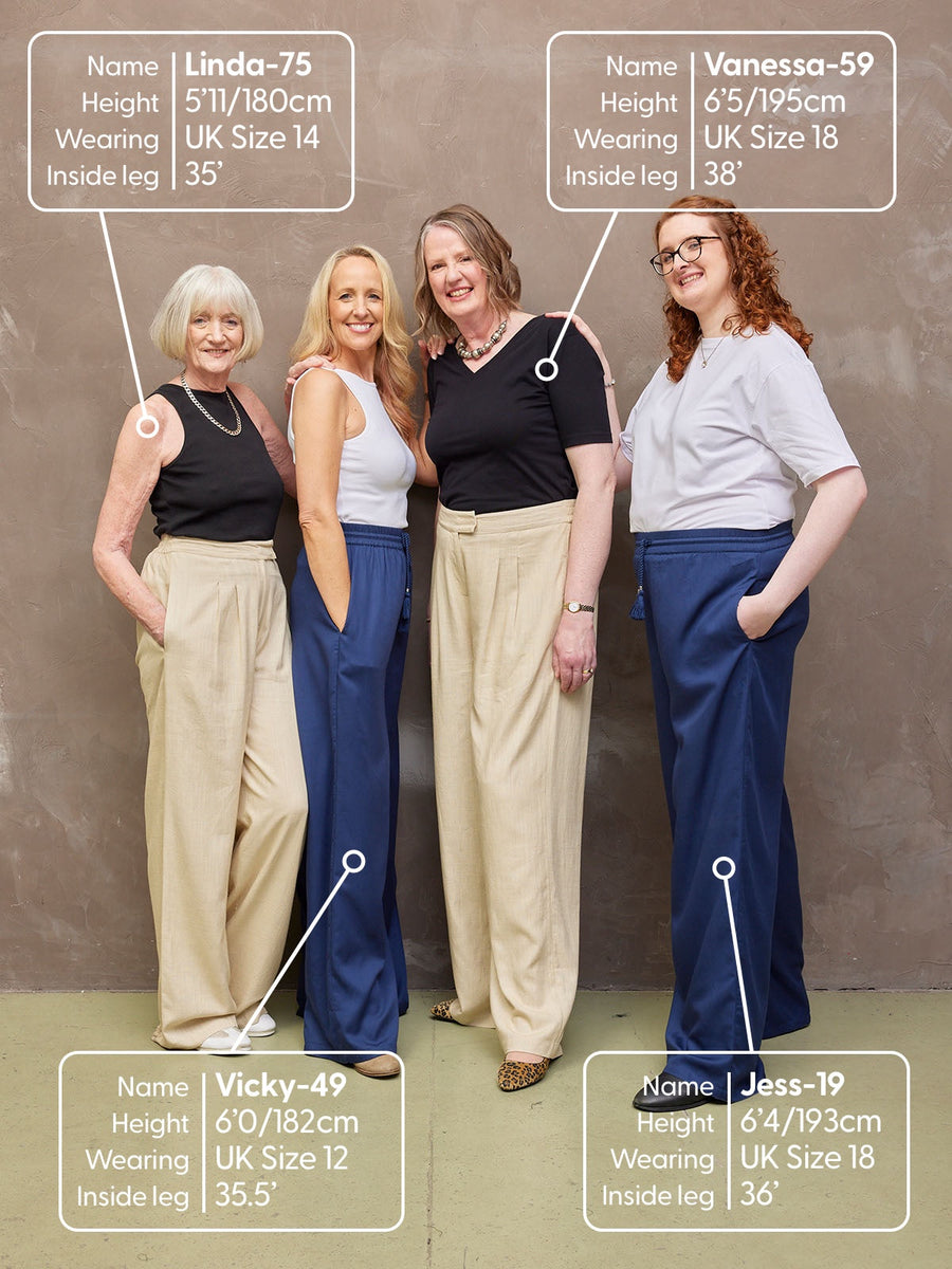 Vanessa - Tailored Wide Leg Trouser - Sand