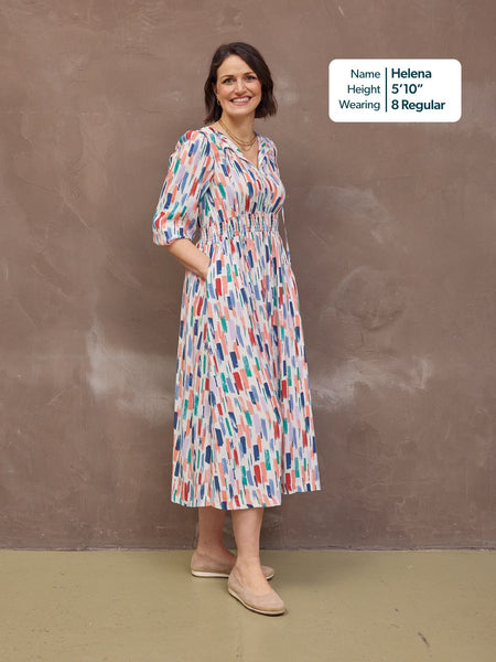 vera midi dress Vera Sleeveless Midi Dress in Stripe | Color - Blue Multi / 14