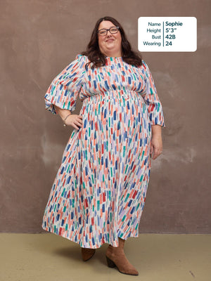 Vera Midi Dress - Brushstroke