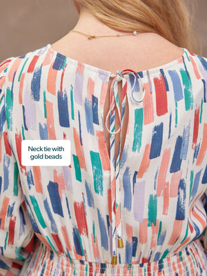 Vera Midi Dress - Brushstroke