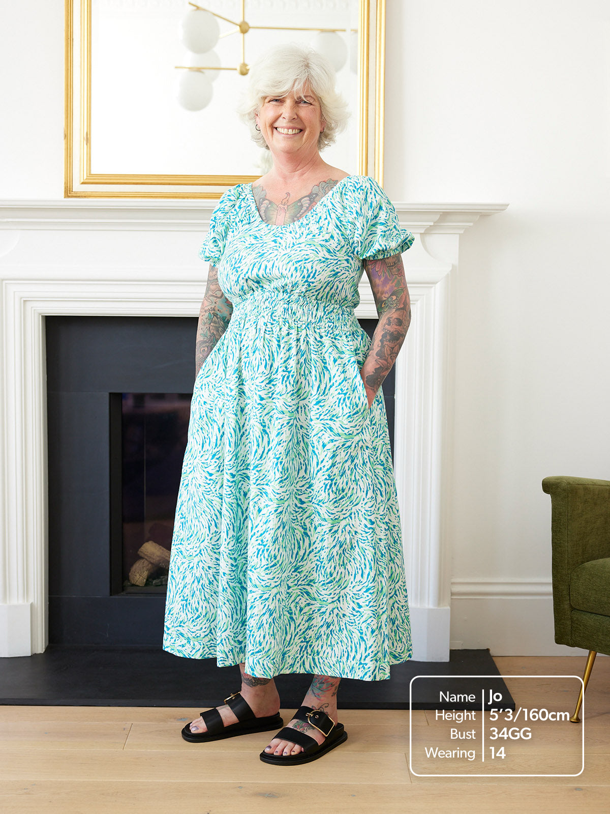 Vera Ditsy Blue Midi Dress This is Unfolded Vera Ditsy Blue Midi Dress This is Unfolded