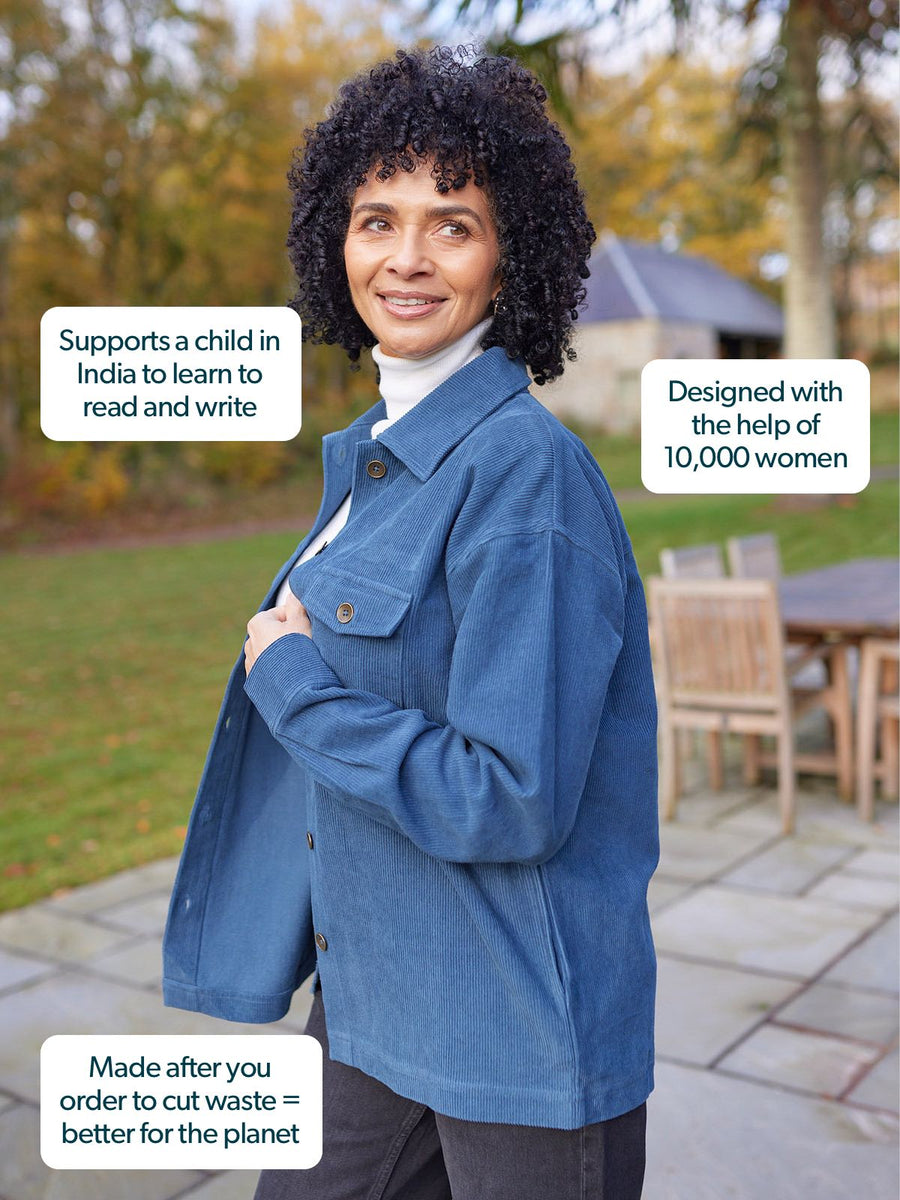 Yasmynn - Cord Shacket - Blue