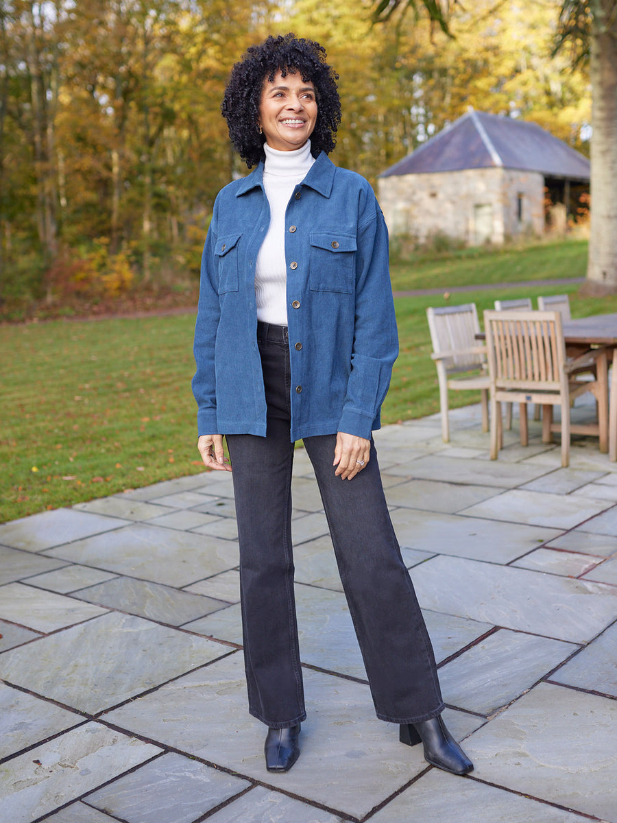 Yasmynn - Cord Shacket - Blue