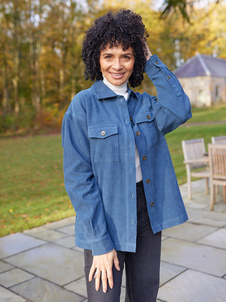 Yasmynn - Cord Shacket - Blue