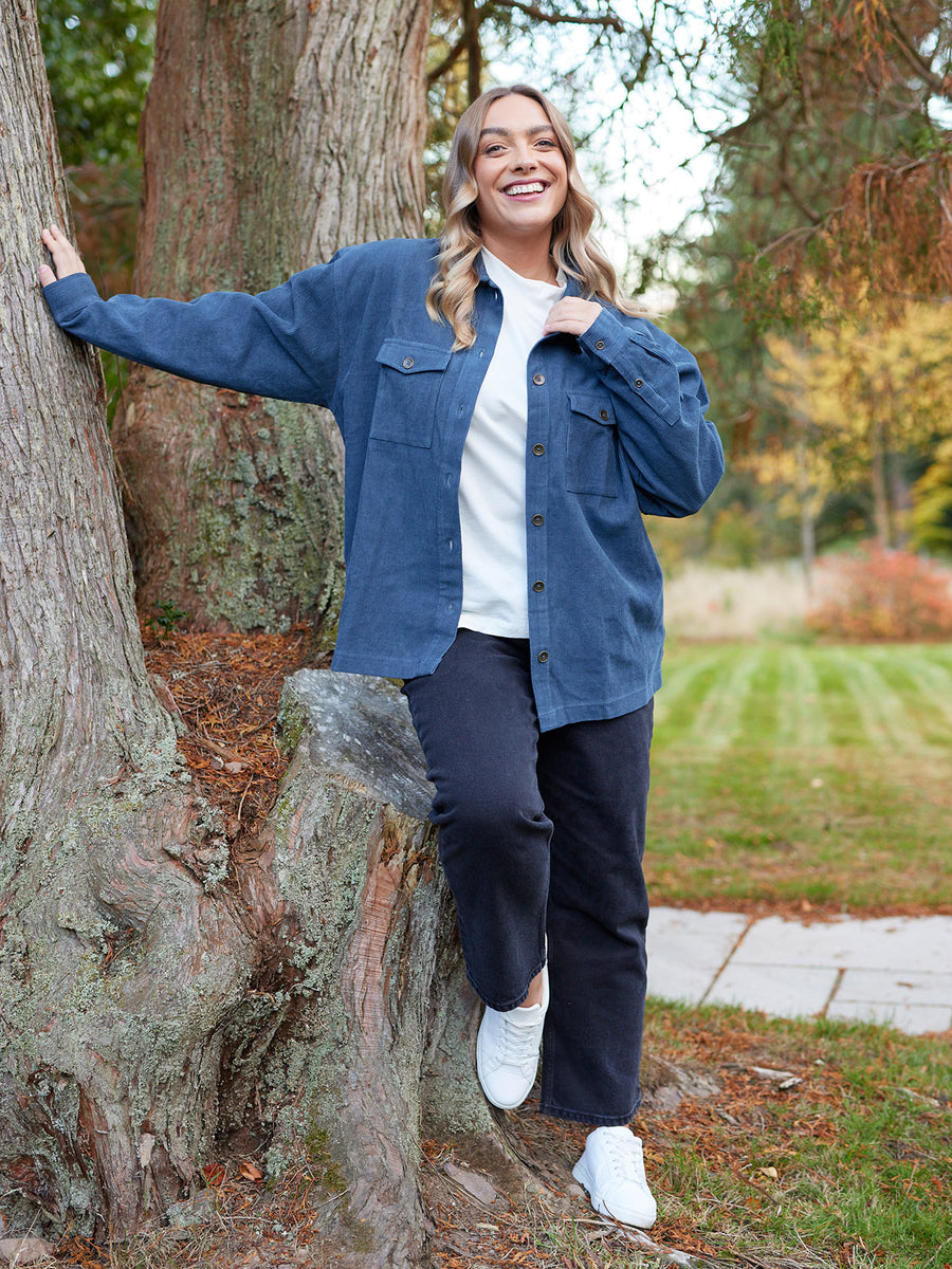 Yasmynn - Cord Shacket - Blue