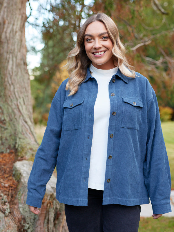 Yasmynn - Cord Shacket - Blue
