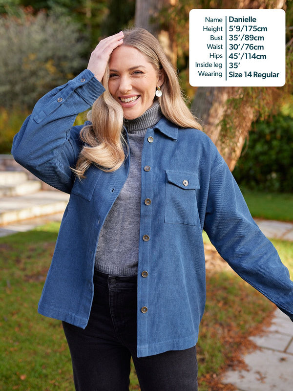 Yasmynn - Cord Shacket - Blue