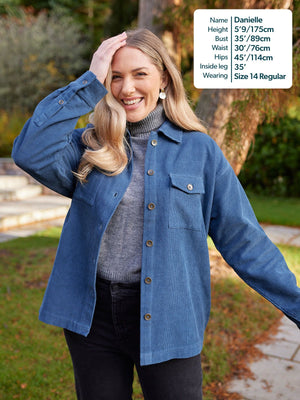Yasmynn - Cord Shacket - Blue